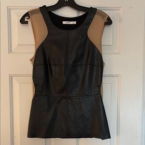Bailey 44 Black and Tan Leather Top